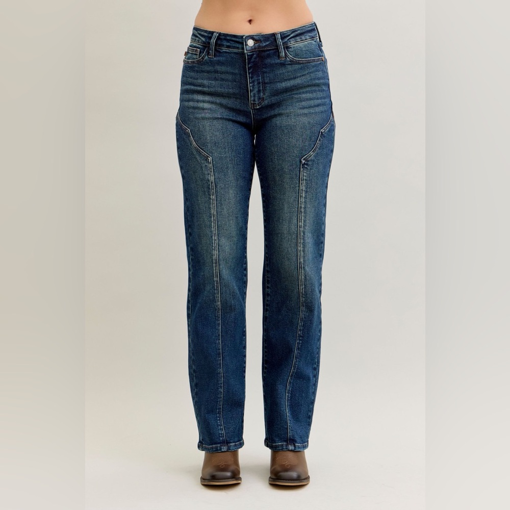 Judy Blue Full Size Seam Detail Straight Leg Jeans Plus Size